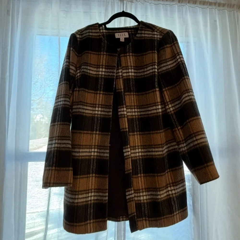 Plaid Women's Jacket - Black and Brown ELLE FASHION BRAND - Picture 10 of 10